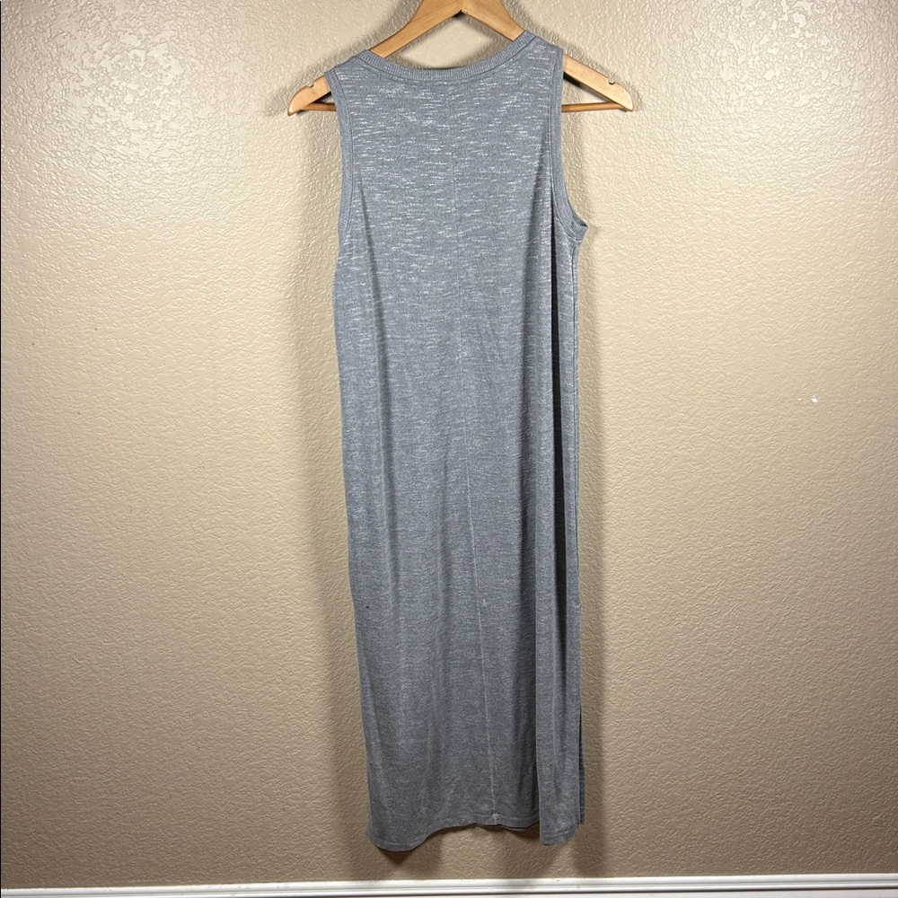 PAIGE Heather Gray V-Neck Midi Dress - Picture 3 of 3